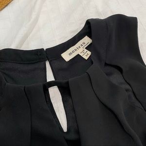 Monteau Black Cut Out Sleeveless Blouse Top